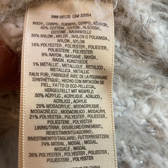 EUC Anthropologie Sleeping on Snow Knit Cardigan with Faux Fur - Picture 3 of 8